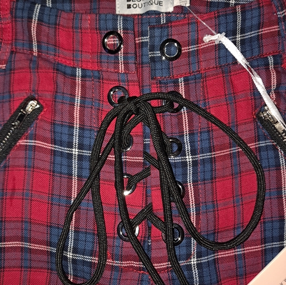 NWT Beginning Boutique Plaid Front Tie Pants XXS - Picture 3 of 6